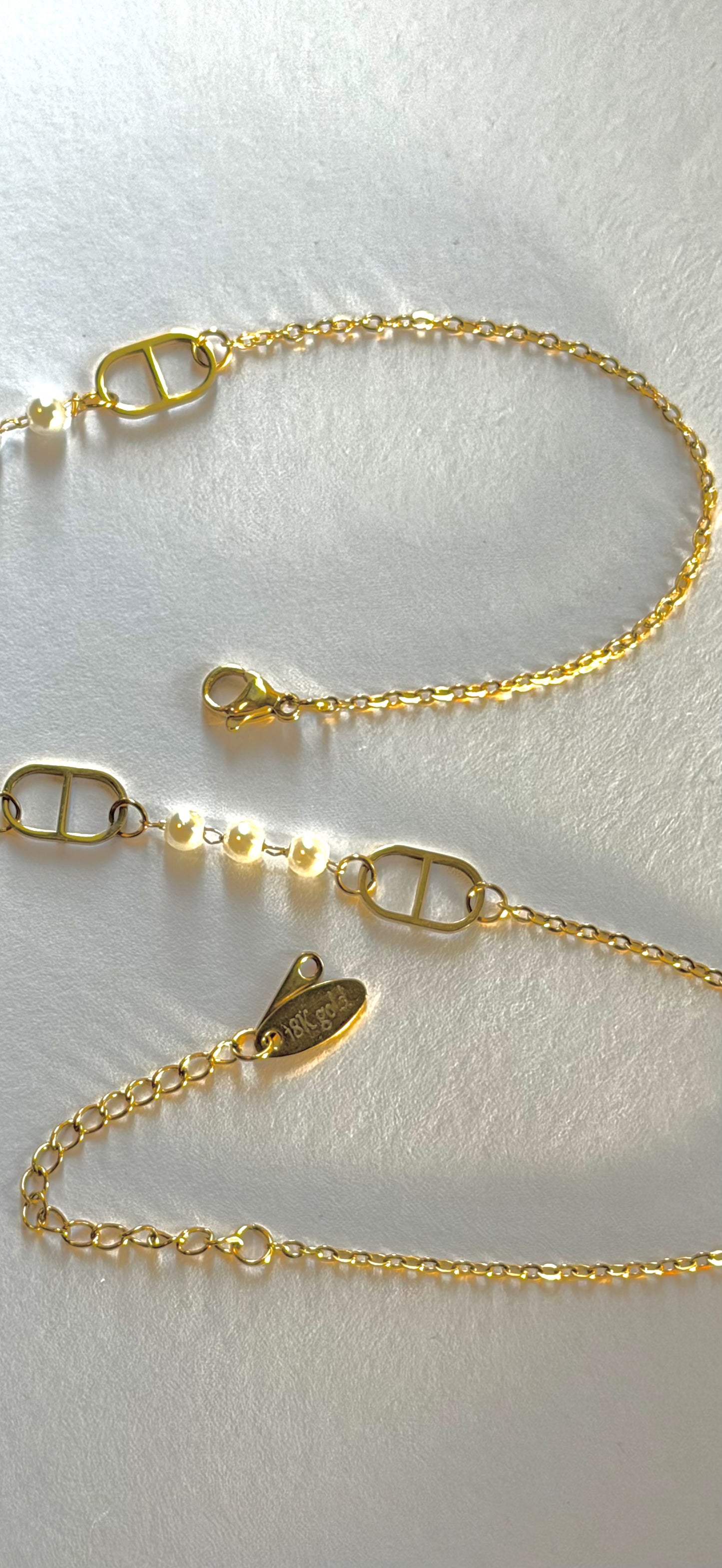 Pearl & Marine Link Necklace