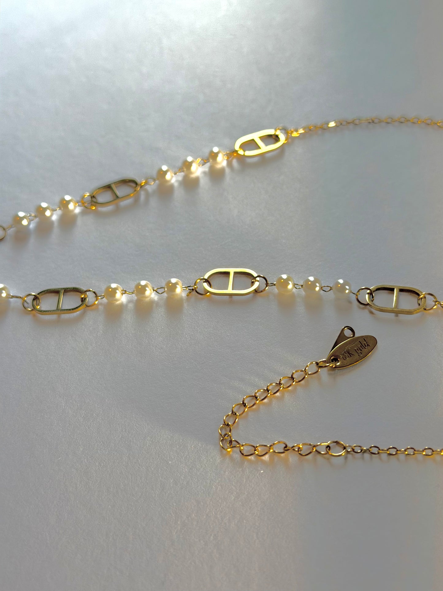 Pearl & Marine Link Necklace