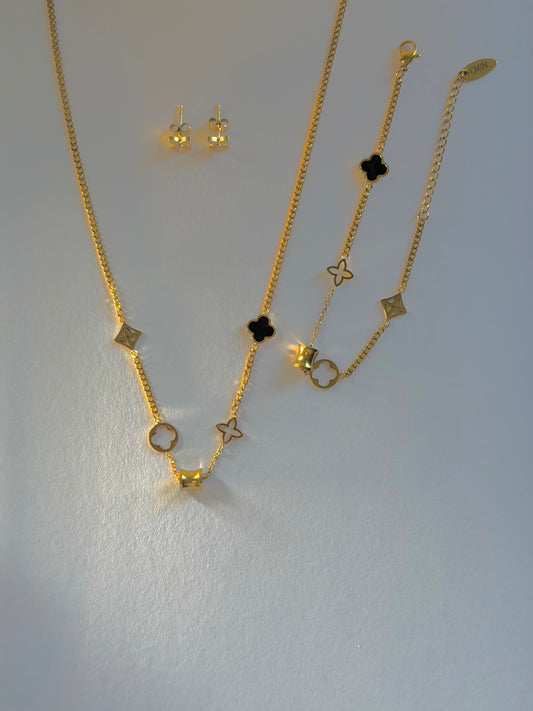 Mixed Charm Set | Necklace, Bracelet & Earrings