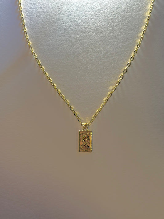 Gold Bar Coin Necklace
