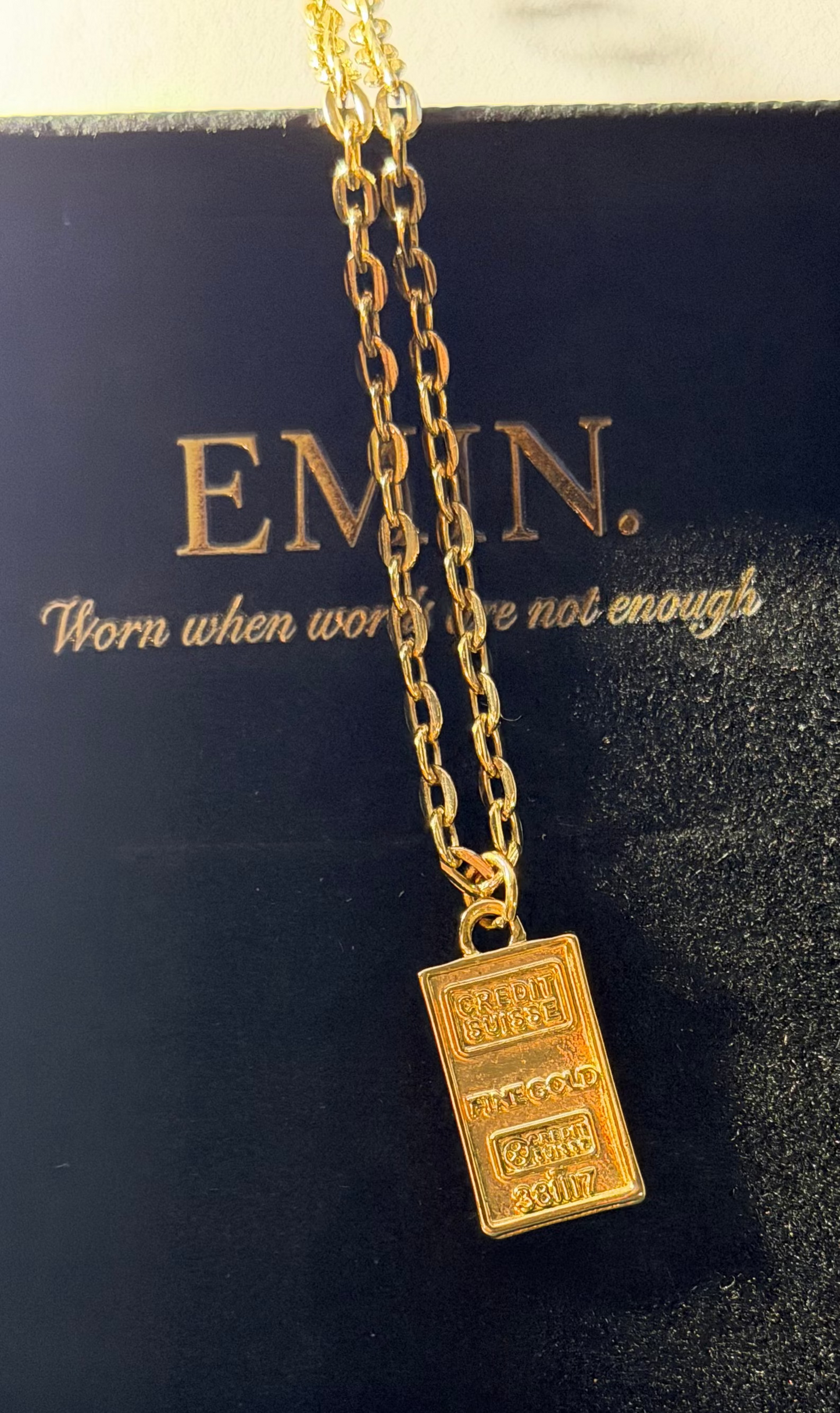 Gold Bar Coin Necklace