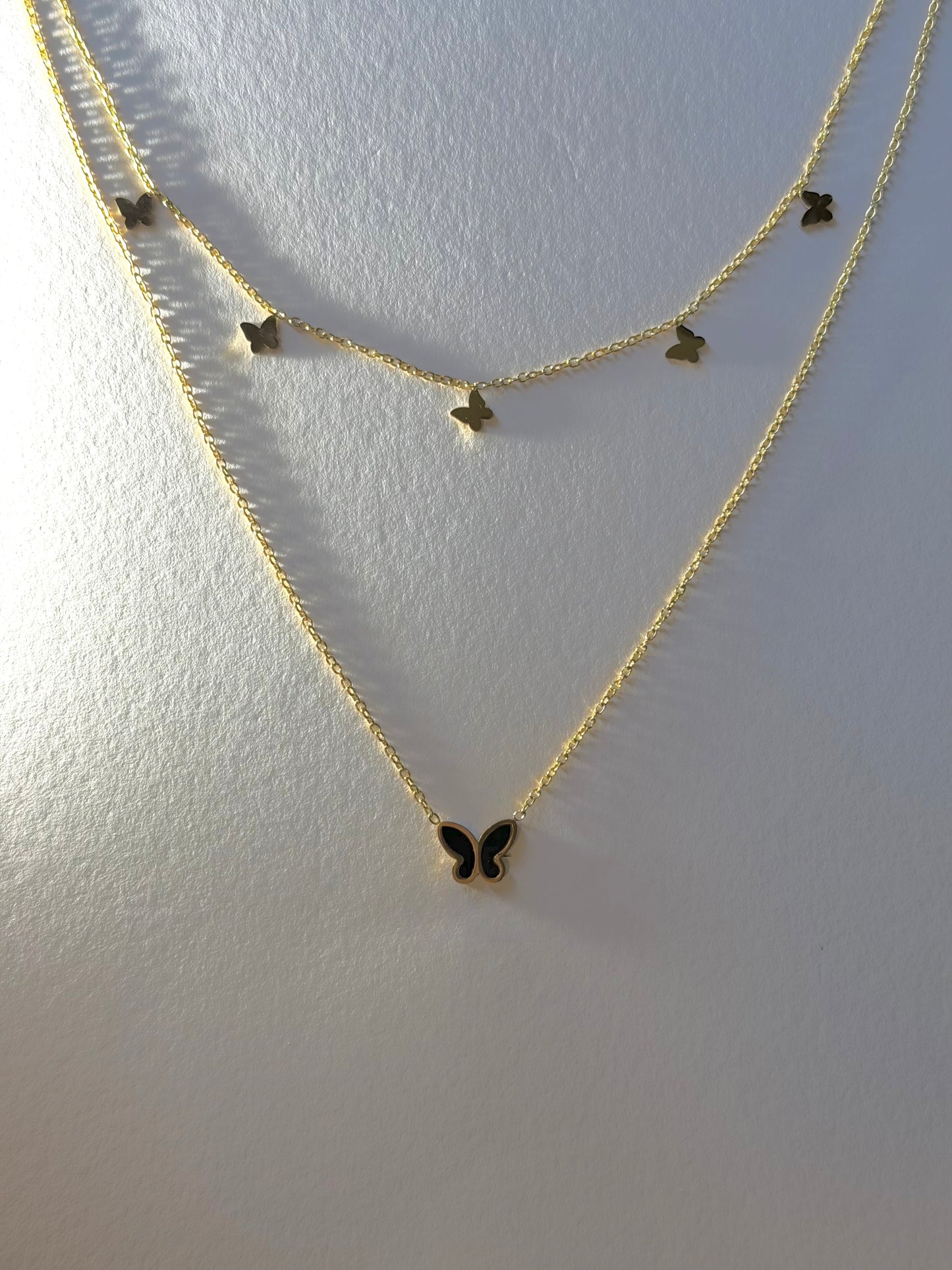 Gold Double Butterfly Set | Necklaces, Bracelet & Earrings