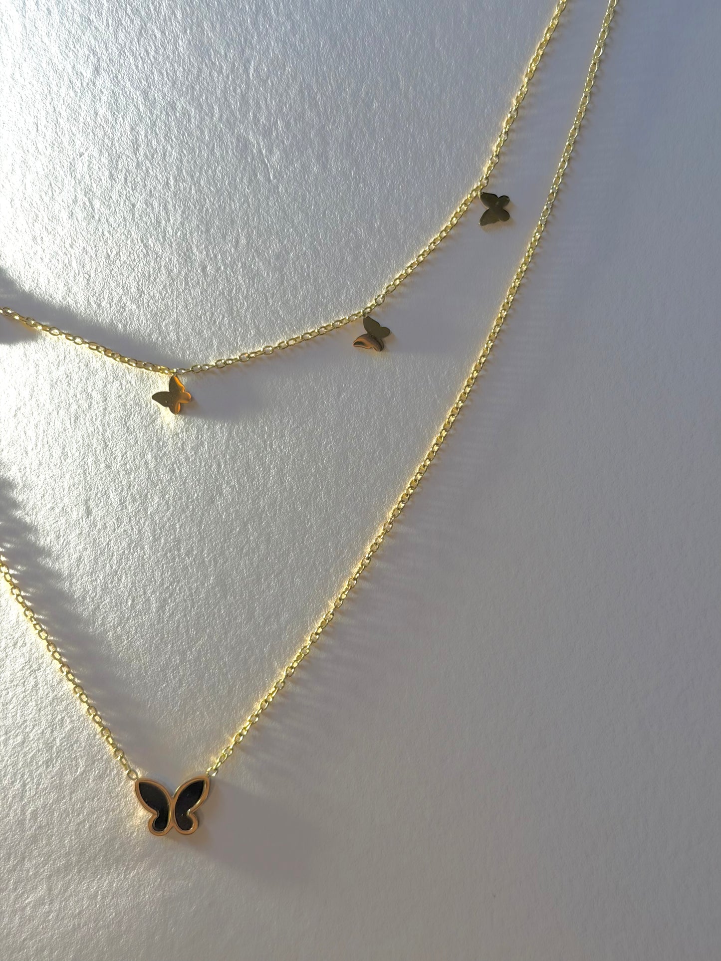 Gold Double Butterfly Set | Necklaces, Bracelet & Earrings