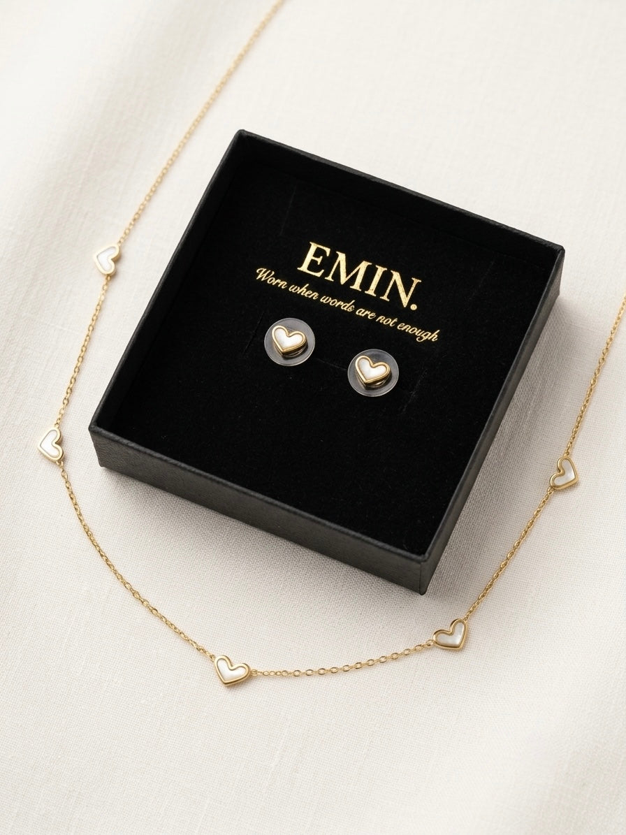 Gold Multi-Heart Set | Necklace & Earrings