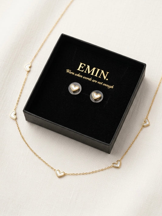Gold Multi-Heart Set | Necklace & Earrings
