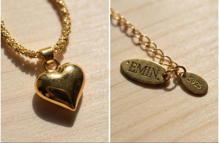 Heart Necklace & Bracelet Set
