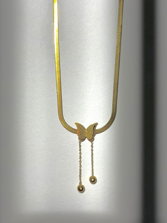 Butterfly Choker | Gold Stainless Steel
