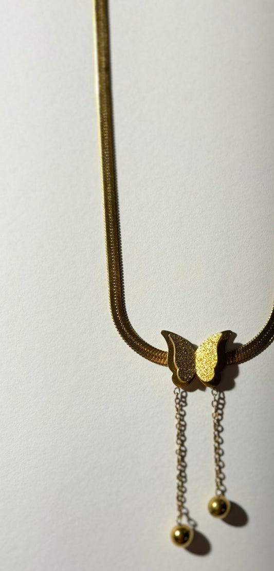 Butterfly Choker | Gold Stainless Steel