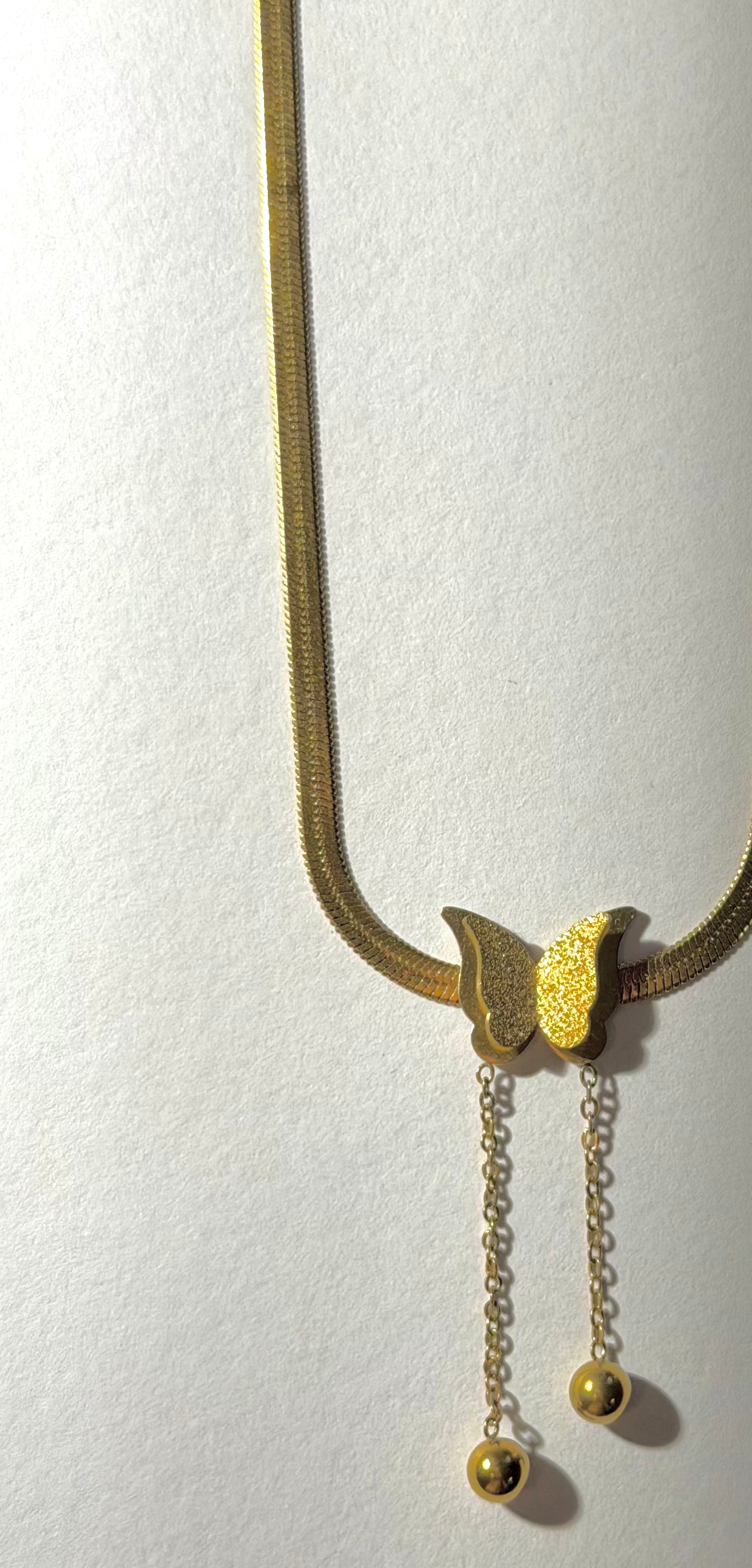 Butterfly Choker | Gold Stainless Steel