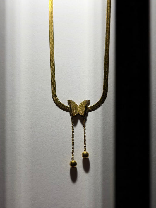Butterfly Choker | Gold Stainless Steel