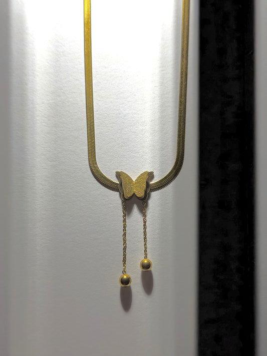 Butterfly Choker | Gold Stainless Steel