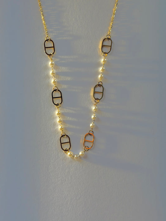 Pearl & Marine Link Necklace